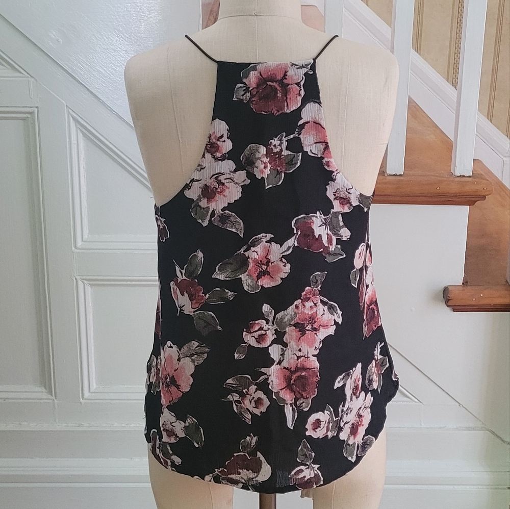 PAPERMOON Halter Neck Top Floral Tank Top Cami Size Small - Picture 2 of 7